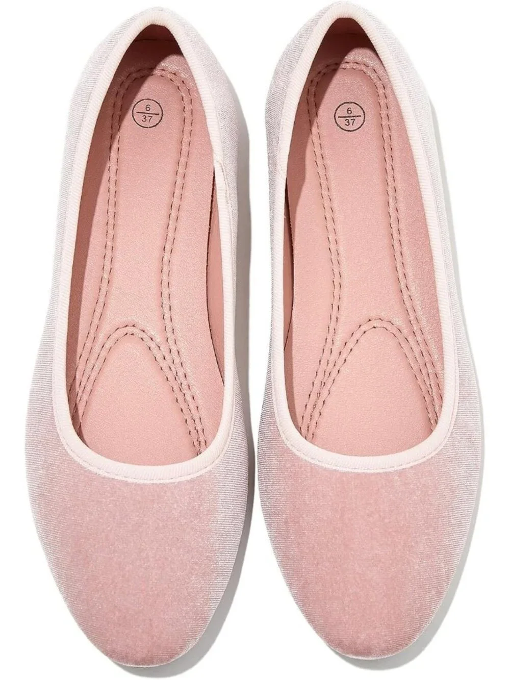 Women's Pink Velvet Ballet Flats Casual Dress Shoes Soft Slip On Comfortable